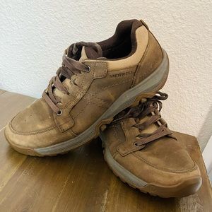 Merrell Men’s Hiking Brown Leather Outdoor low rise  Shoes Anvick Pace 10.5
